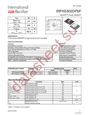 IRFH5302DTRPBF datasheet  